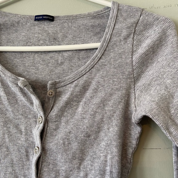 Brandy Melville gray Zelly button up knit cardigan - Picture 3 of 5